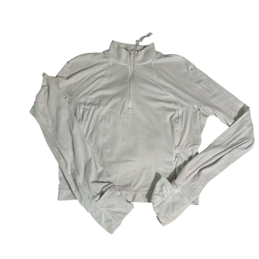 Lululemon Its Rulu Run Half Zip Pullover White Size 10 LW3FHES